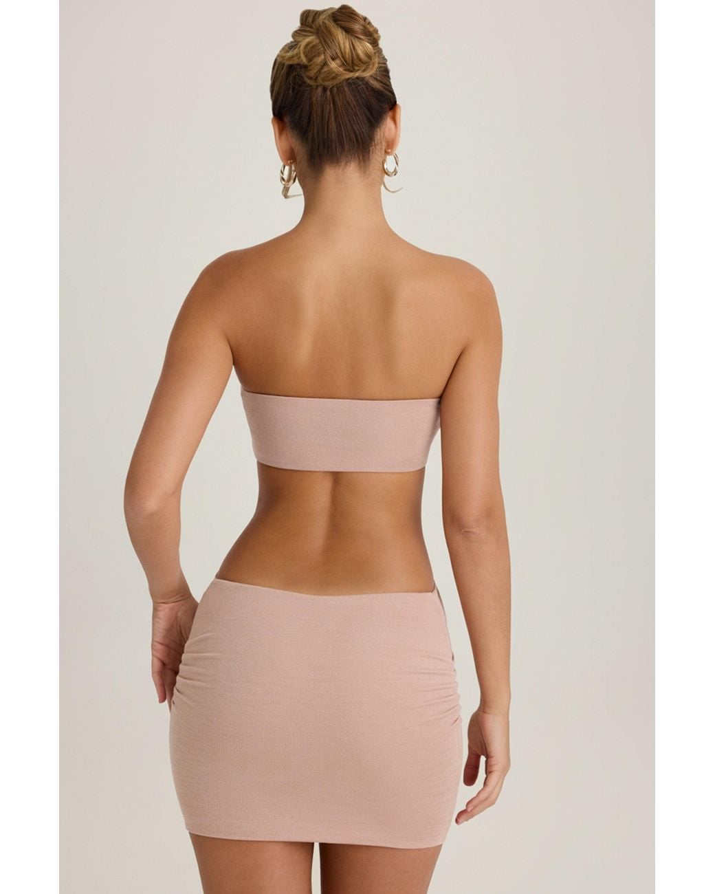 Oh Polly Pink Bandeau Cut-Out Mini Dress
