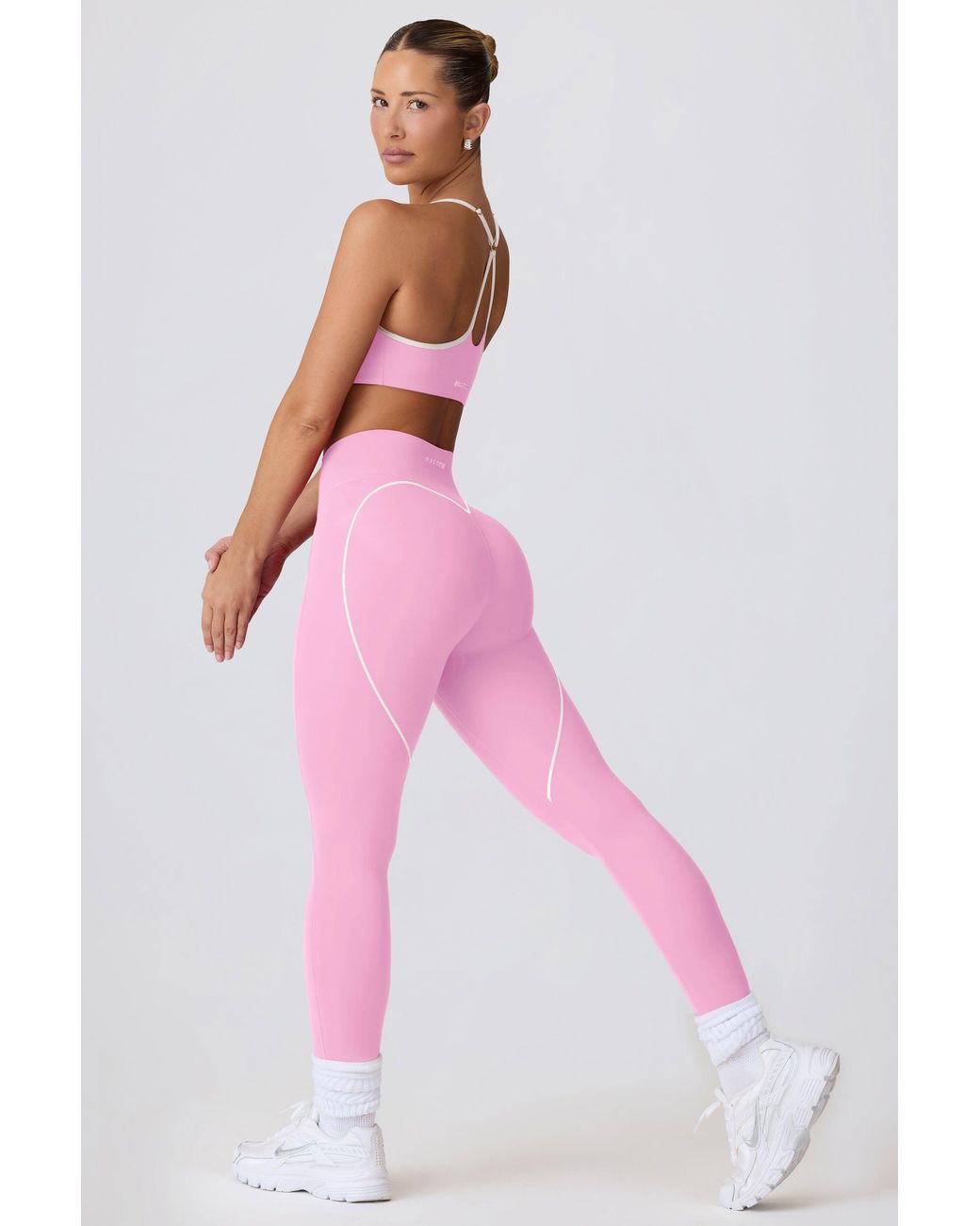 BO+TEE Pink Soft Active Mid-Rise Leggings