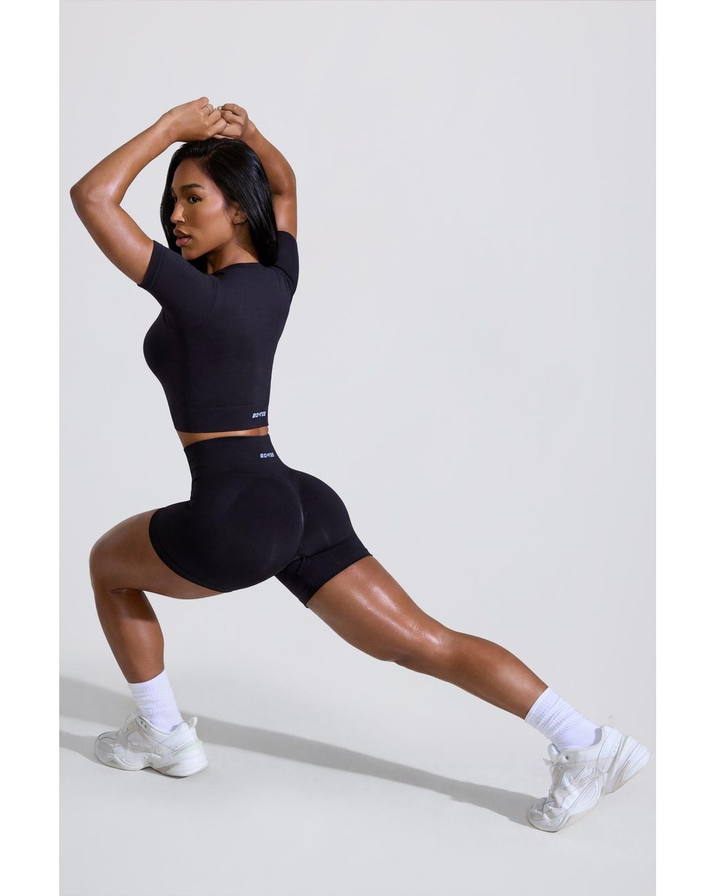BO+TEE Black High Waist Define Luxe Mini Shorts