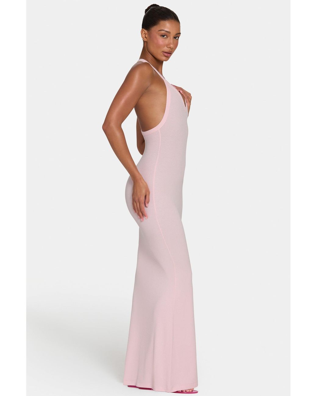 BO+TEE Pink Buttercloud Maxi Dress