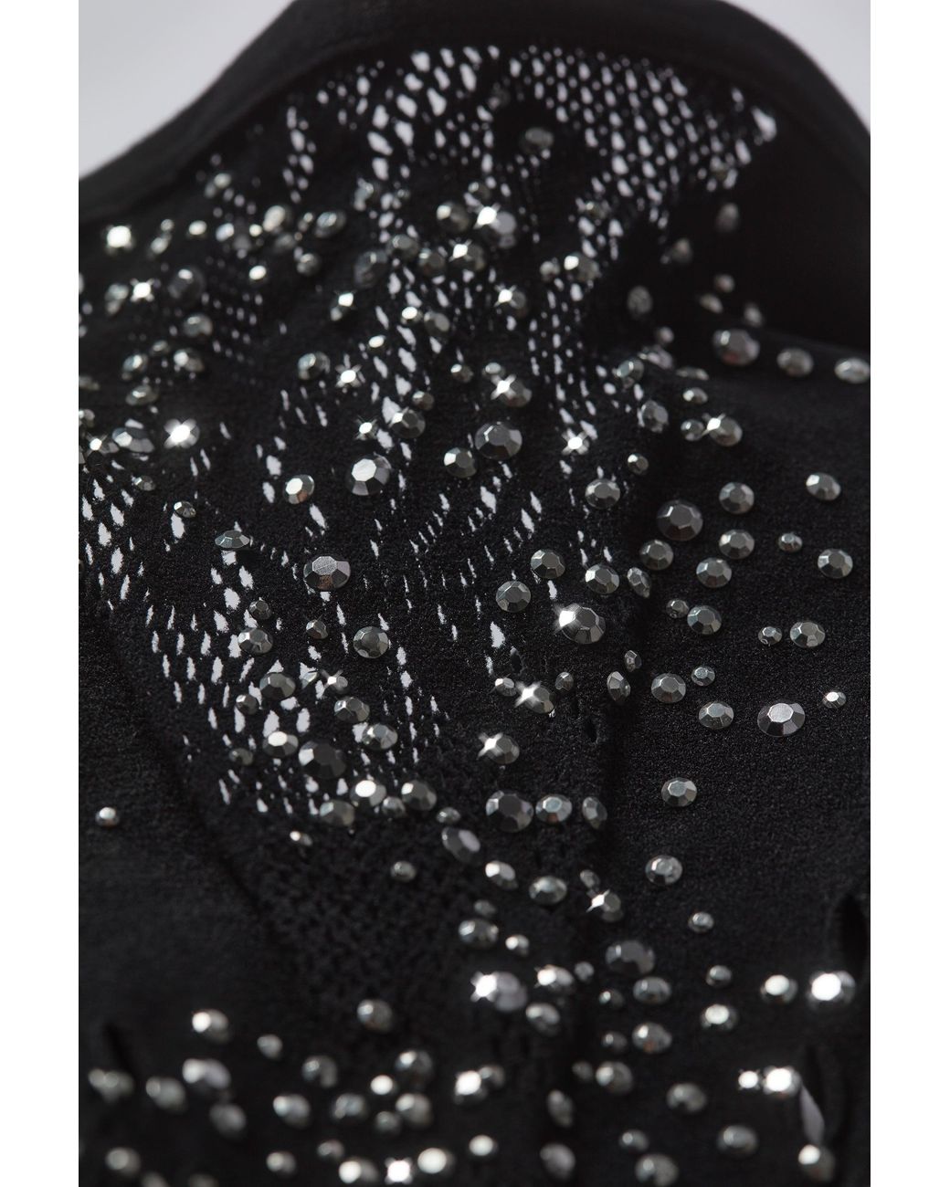 Oh Polly Black Embellished Mid-Rise Flared Trousers
