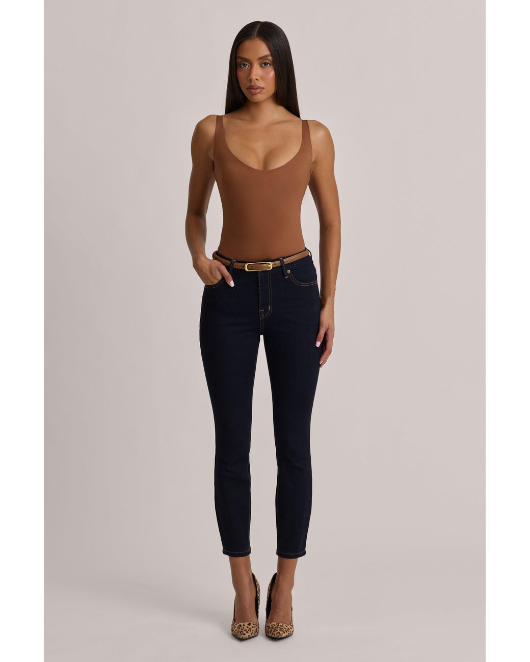 Oh Polly Natural Scoop-Neck Cheeky Bodysuit