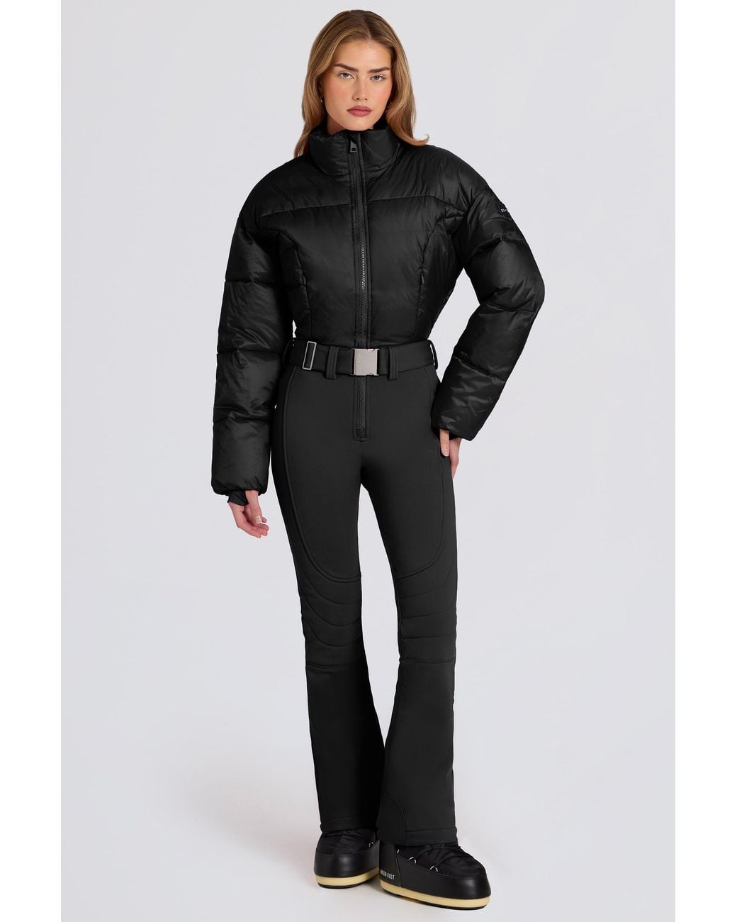 BO+TEE Black Waterproof Padded Belted Ski Suit