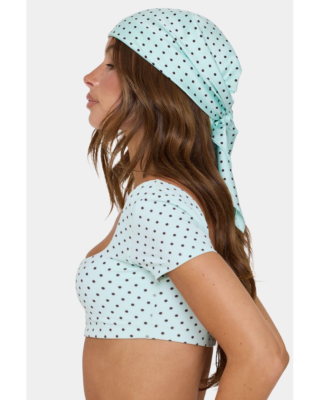 BO+TEE Green Satin Multi-Way Scarf