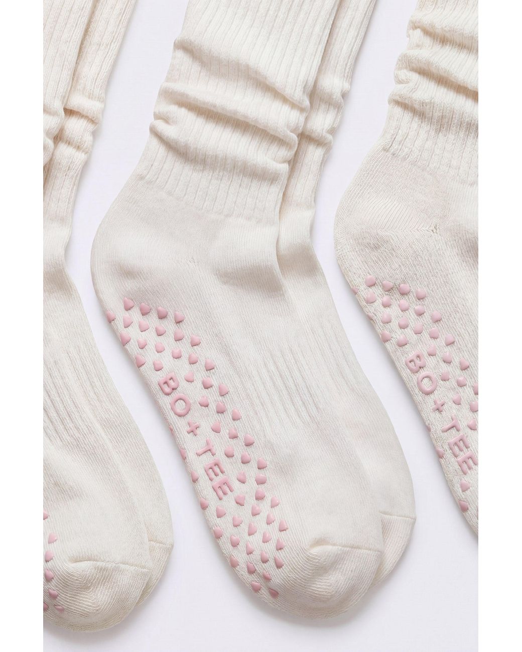 BO+TEE White Pilates 3-Pack Socks Bundle