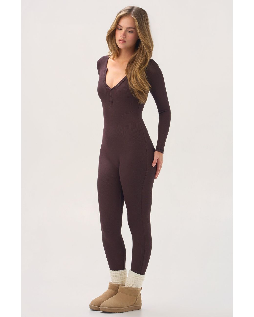 BO+TEE Brown Buttercloud 7/8 Jumpsuit