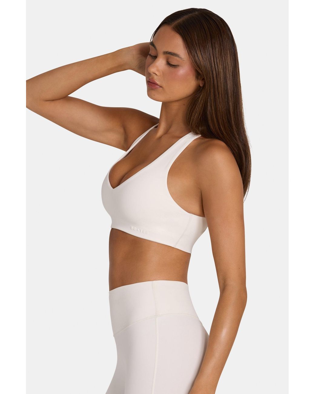 BO+TEE White Soft Active Low-Impact Sports Bra