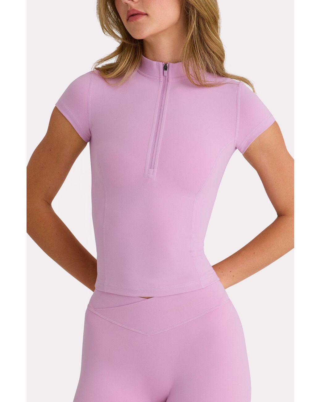 BO+TEE Pink Soft Active Quarter-Zip Top