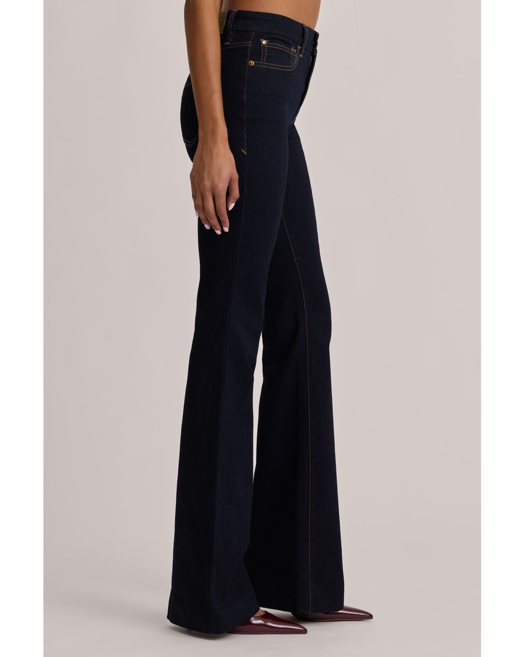 Oh Polly Blue High-Rise Flared Jeans