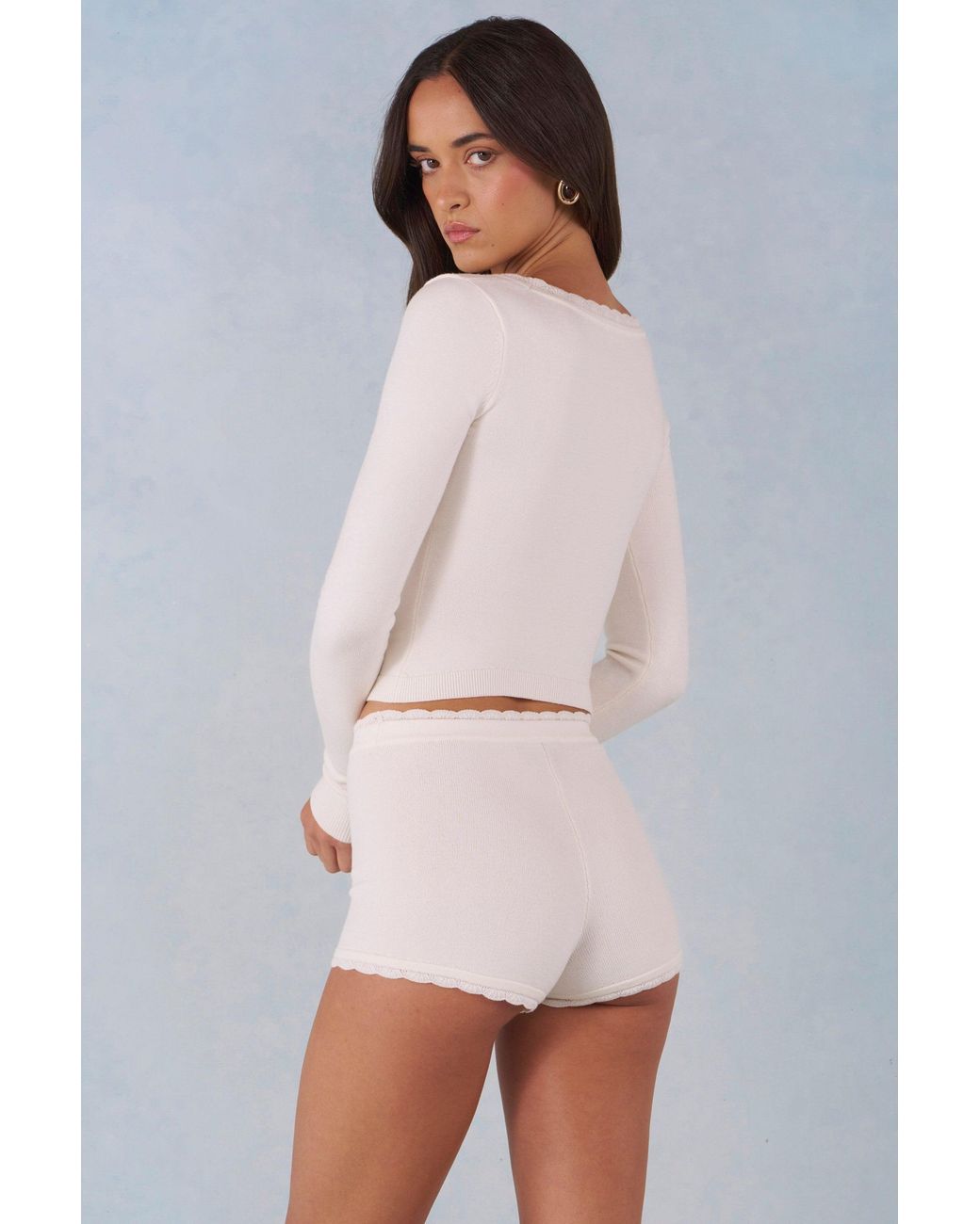 Oh Polly White Knit Long-Sleeve Cardigan