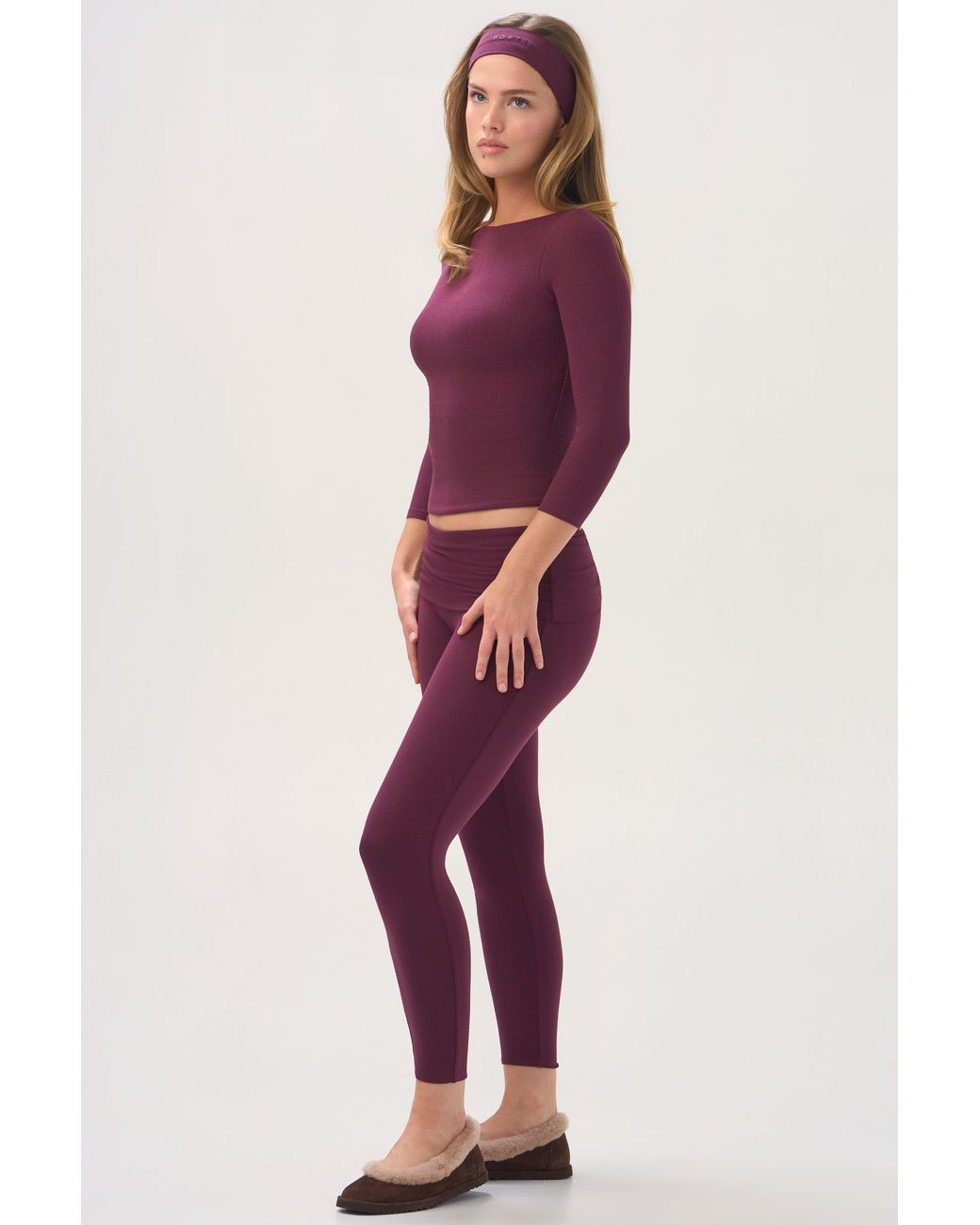 BO+TEE Purple Buttercloud 7/8 Leggings