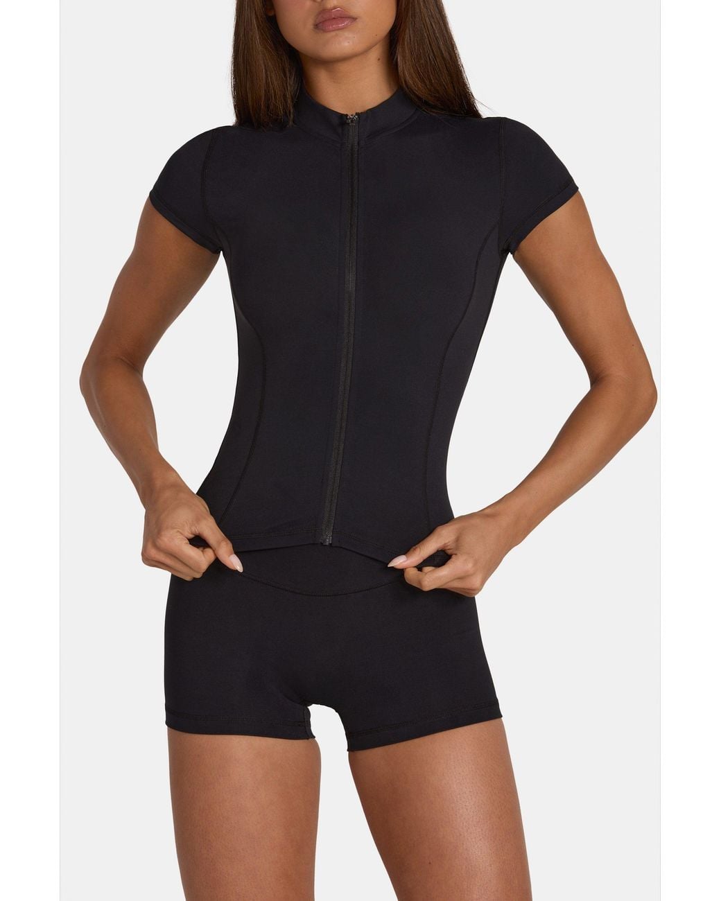 BO+TEE Black Soft Active Zip-Up Top