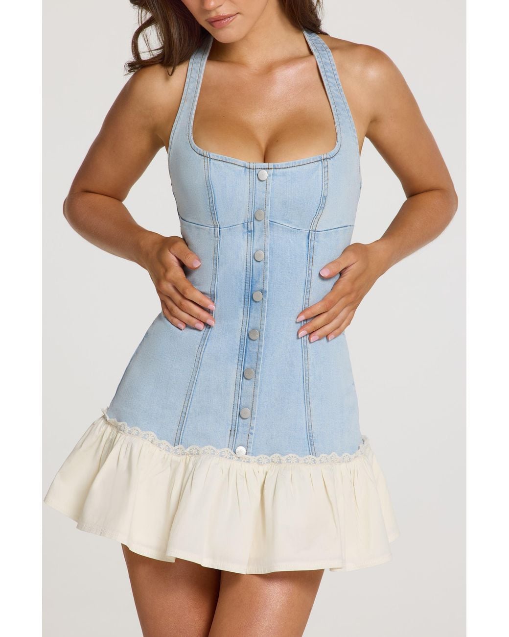 Oh Polly Blue Denim Mini Dress