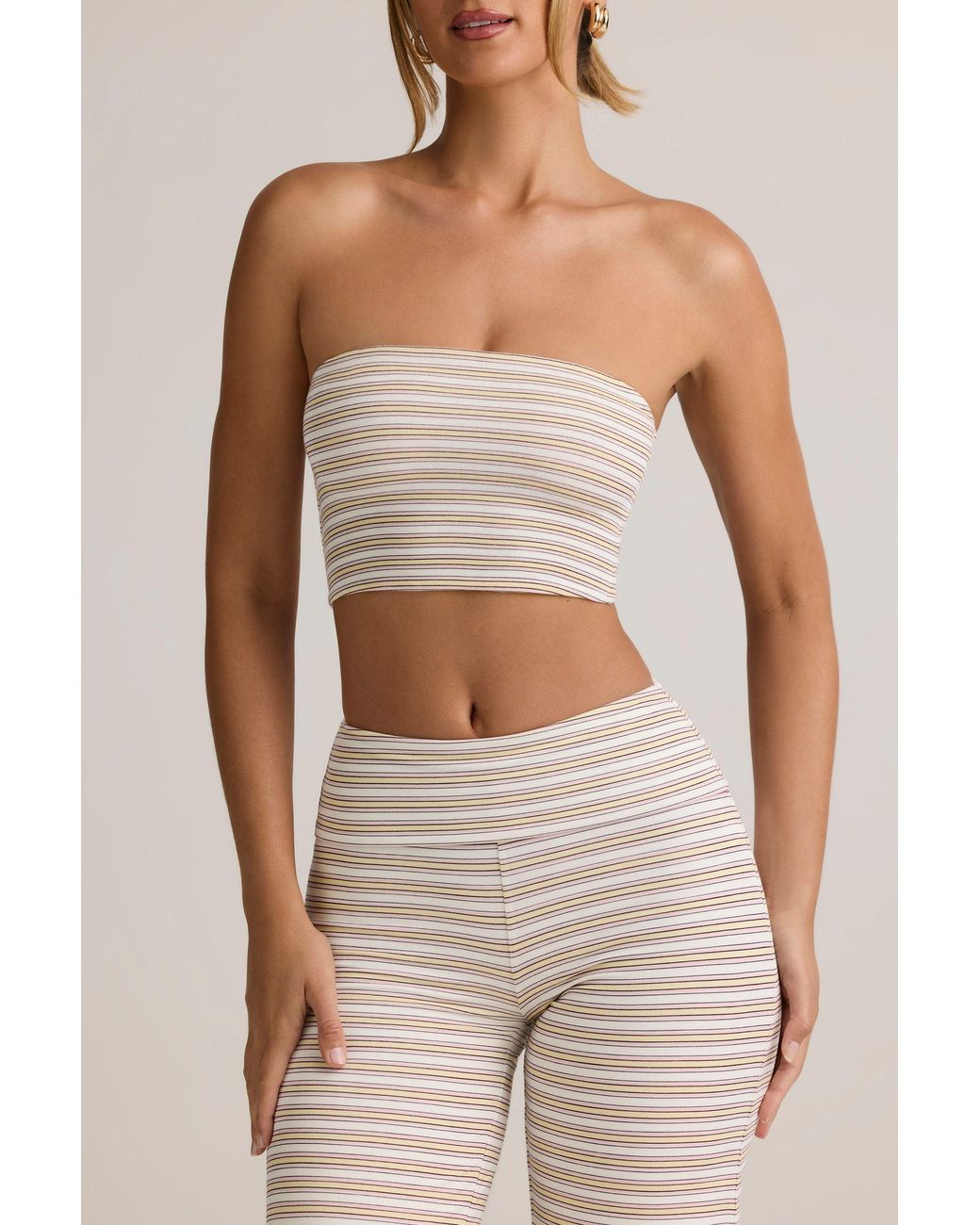 Oh Polly Pink Modal Strapless Crop Top