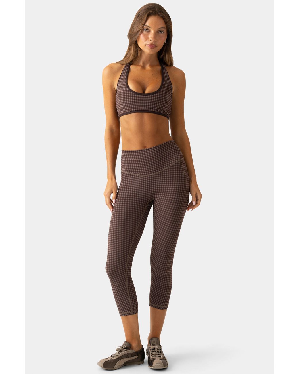 BO+TEE Brown Soft Active Capri Leggings