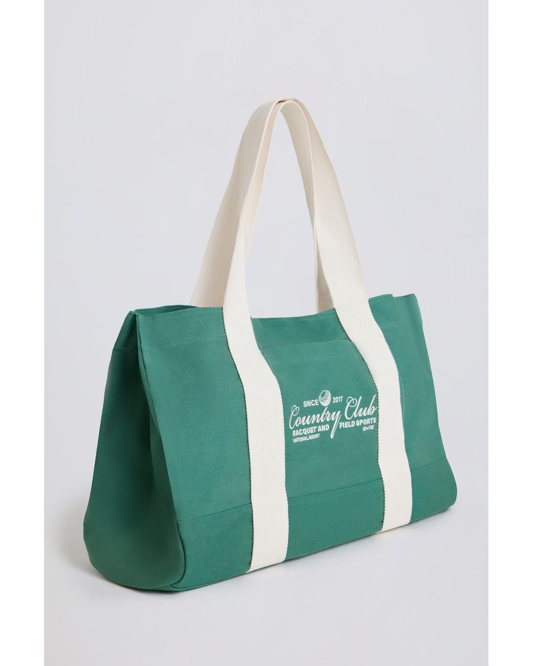 BO+TEE Green Oversized Canvas Tote Bag