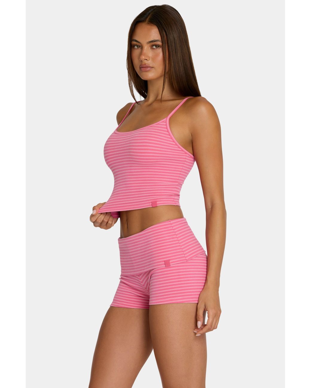 BO+TEE Pink Brushed Jersey Tank Top