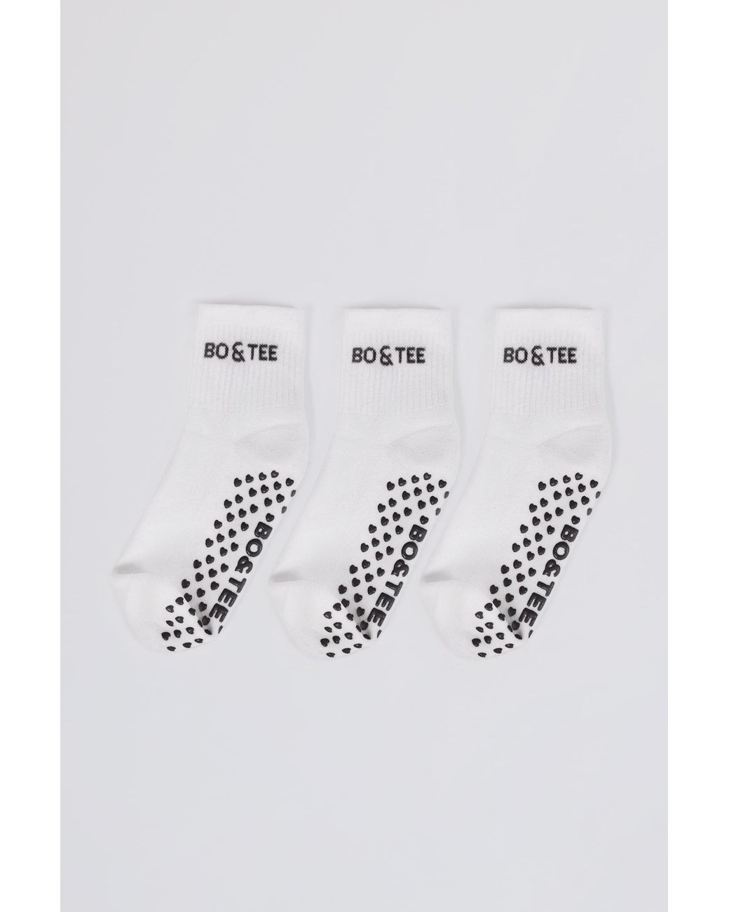 BO+TEE White Pilates 3-Pack Socks Bundle