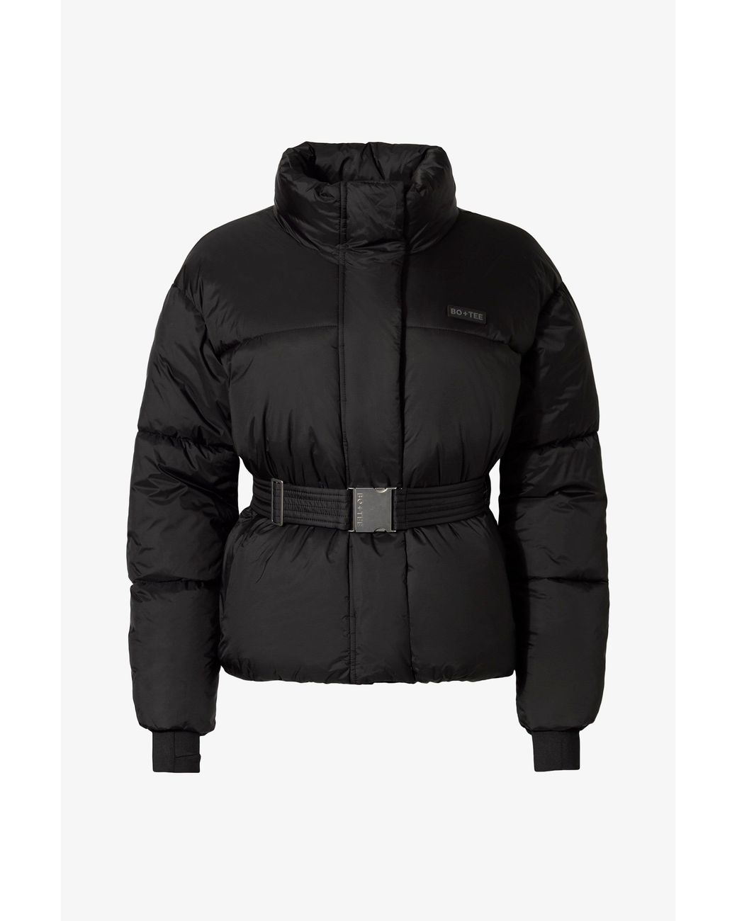 BO+TEE Black Waterproof Belted Oversized Ski Jacket