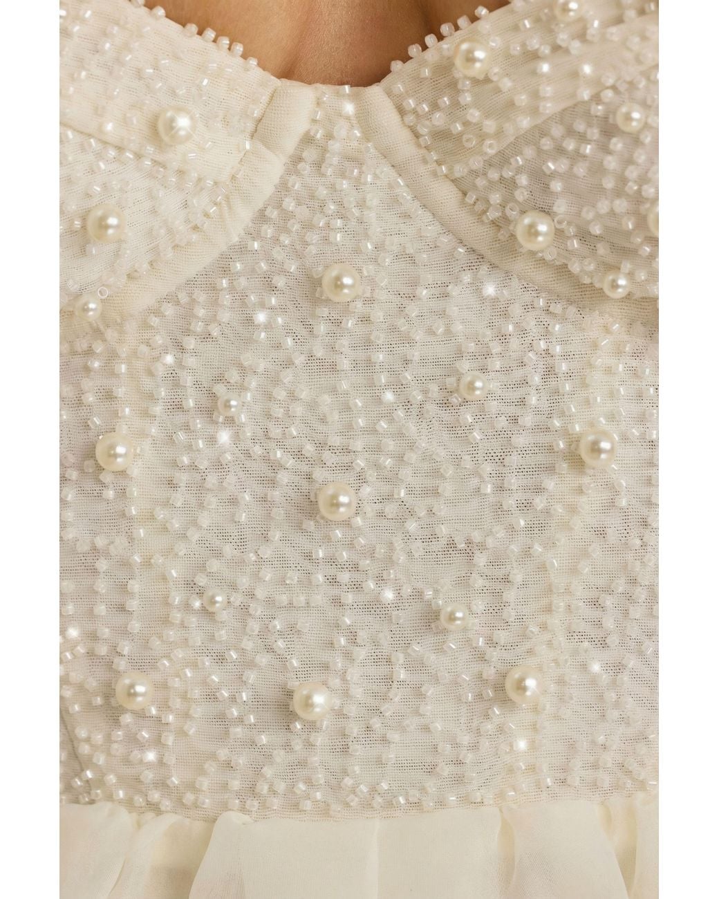 Oh Polly White Embellished Corset Gown