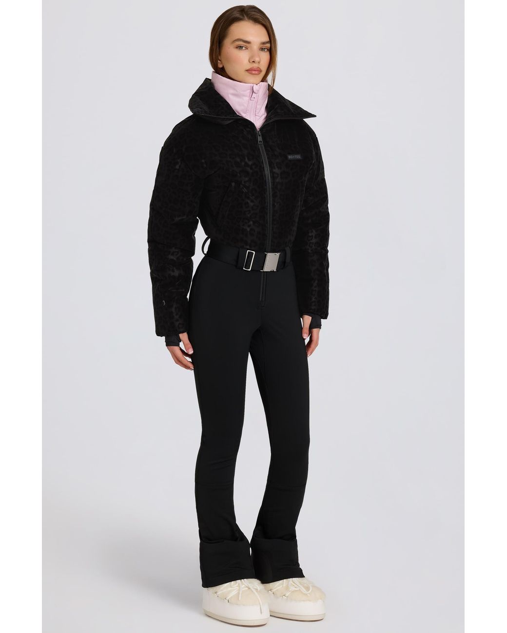 BO+TEE Black Waterproof Belted Layered Ski Suit
