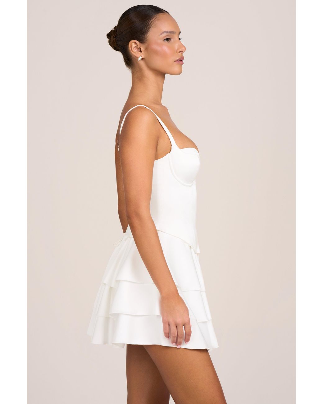 Oh Polly White Satin Corset Mini Dress