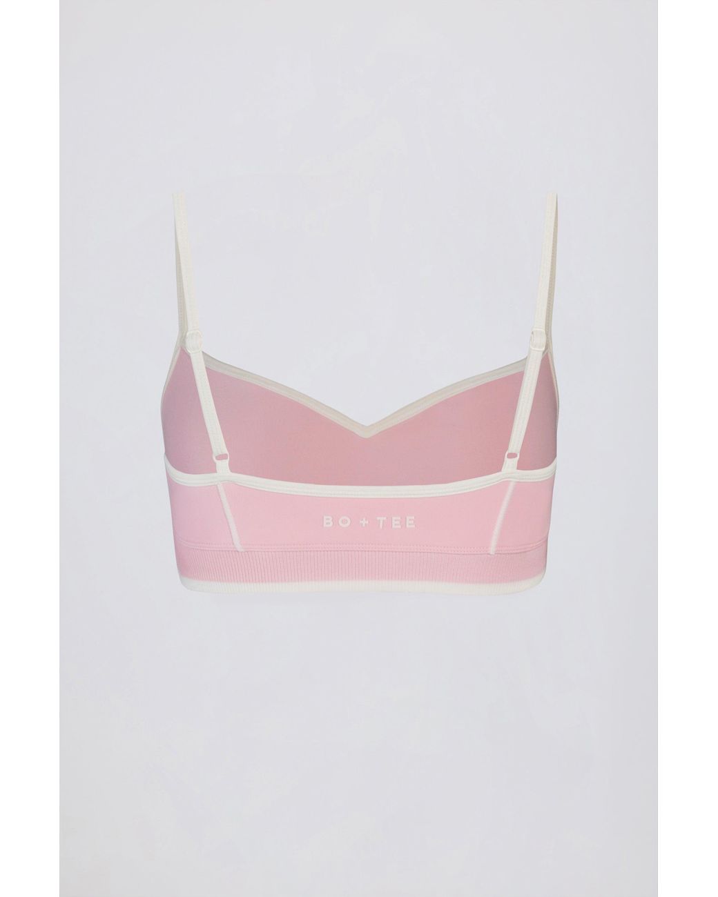 BO+TEE Pink Soft Active Sweetheart-Neck Contrast Sports Bra