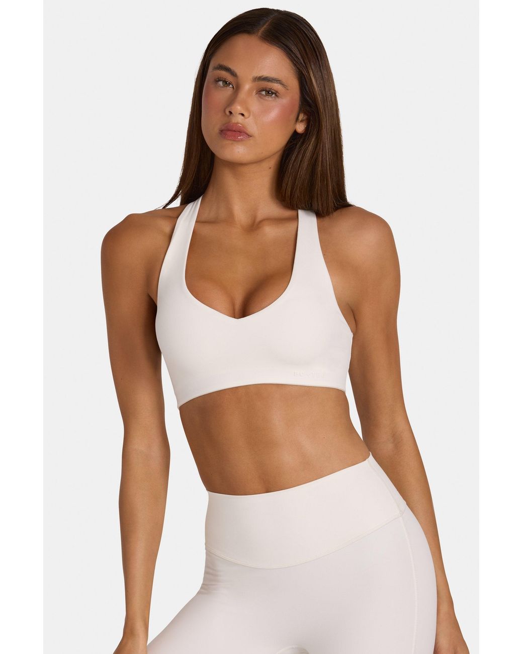 BO+TEE White Soft Active Low-Impact Sports Bra