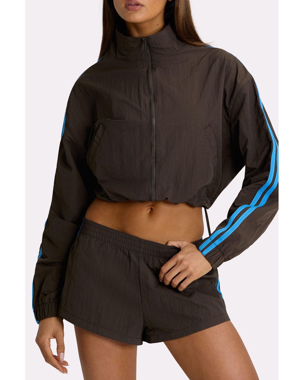 BO+TEE Brown Woven Zip-Up Track Jacket