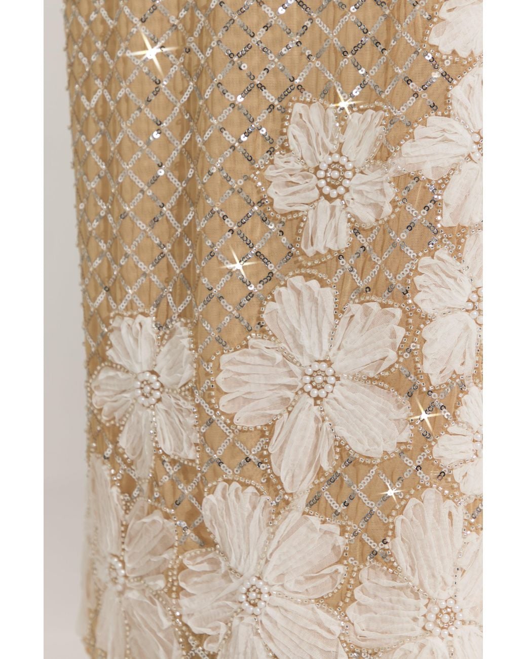 Oh Polly Metallic Embellished Square-Neck Maxi Dress