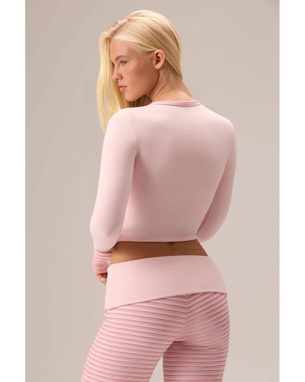 BO+TEE Pink Plush Jersey Long-Sleeve Top