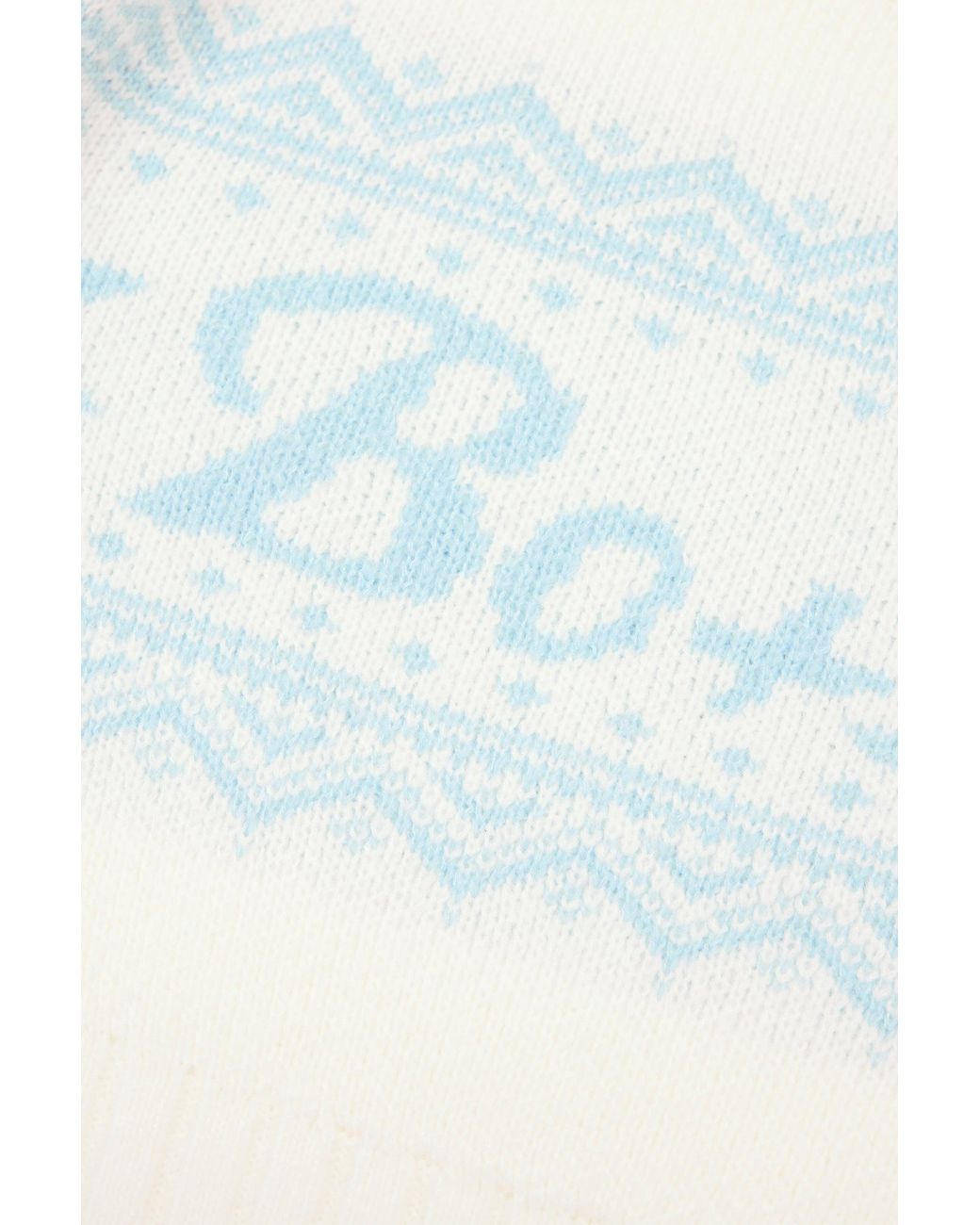 BO+TEE White Jacquard-Knit Cropped Jumper
