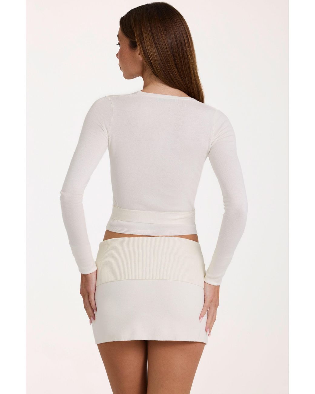 BO+TEE White Soft Knit Mini Skirt