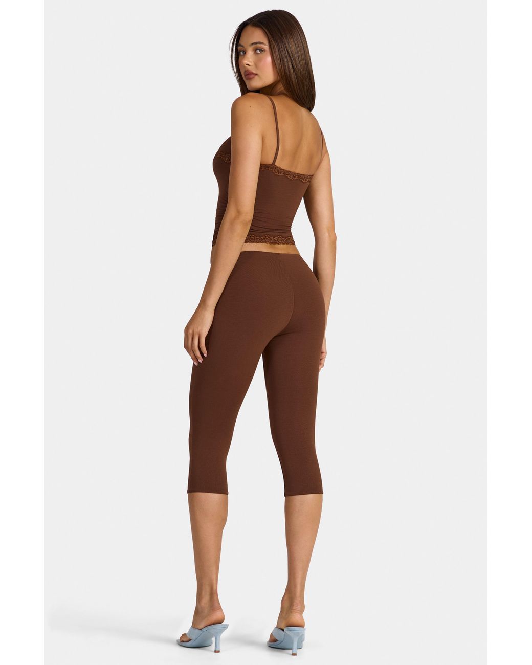 Oh Polly Brown Modal Capri Leggings