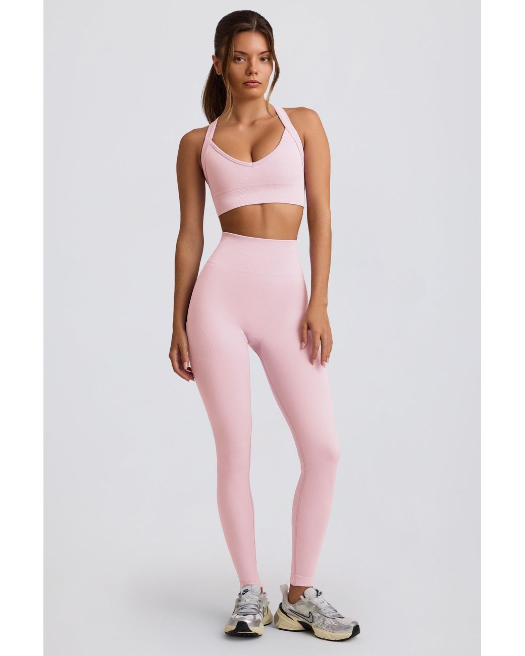BO+TEE Pink Super Sculpt Seamless High-Waist Leggings