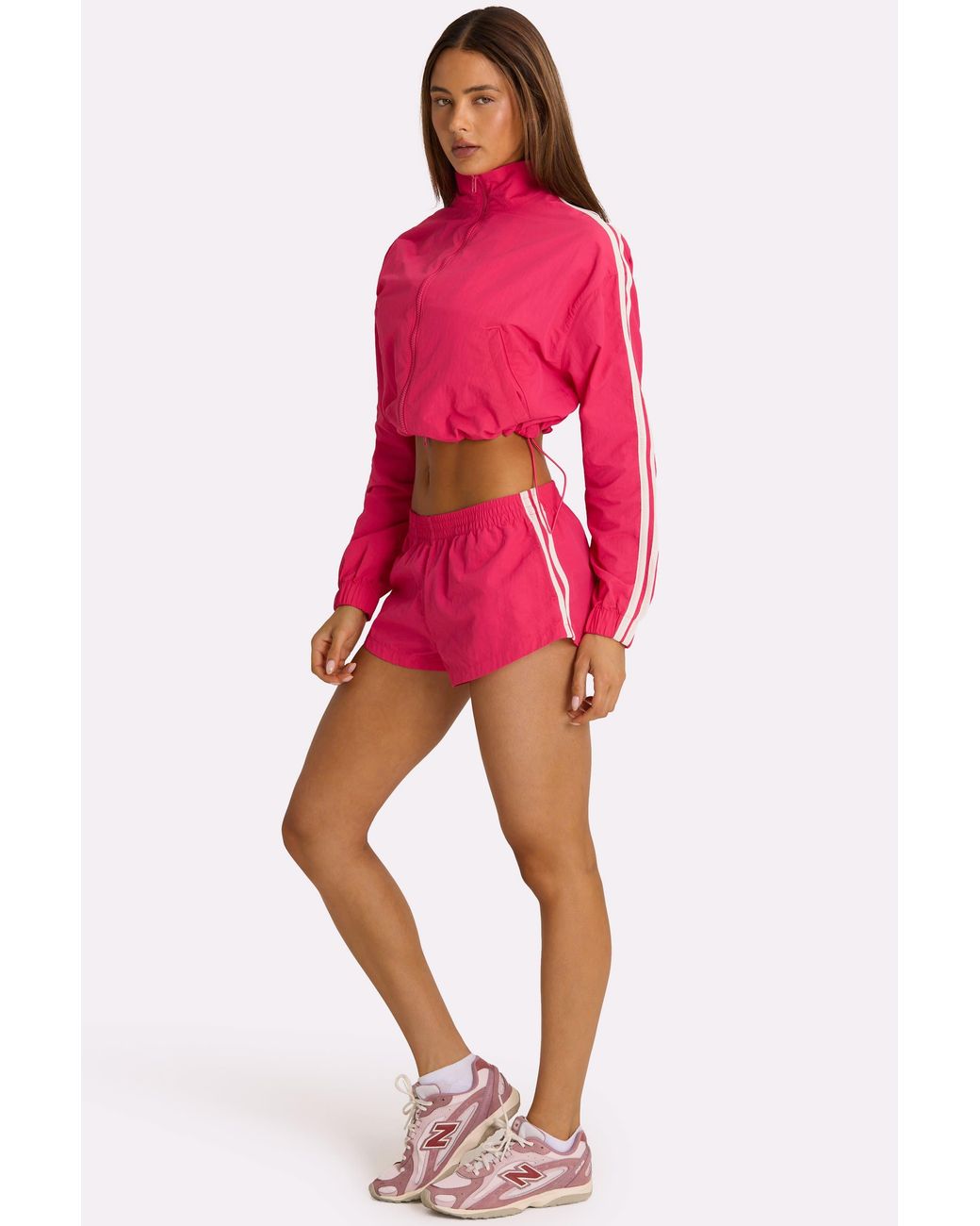 BO+TEE Pink Woven Zip-Up Track Jacket