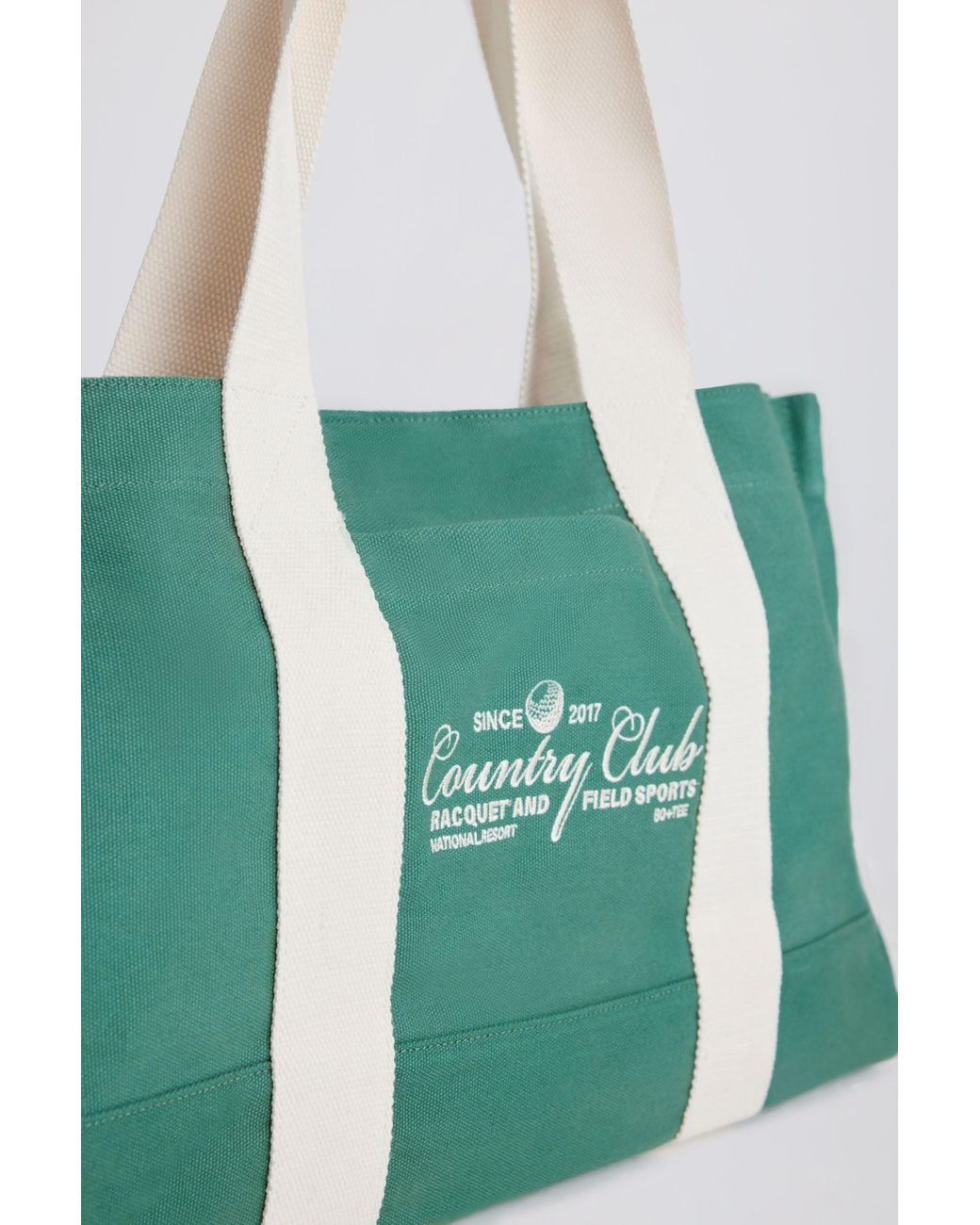BO+TEE Green Oversized Canvas Tote Bag
