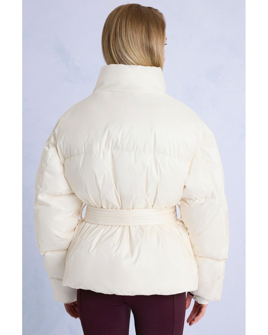 BO+TEE White Waterproof Belted Oversized Ski Jacket