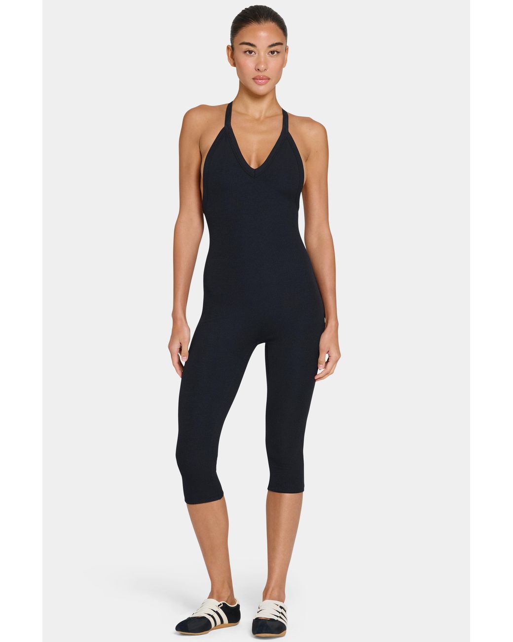 BO+TEE Black Buttercloud Capri Jumpsuit