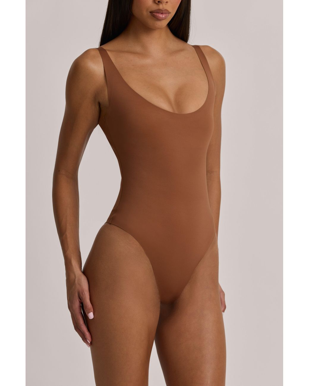 Oh Polly Natural Scoop-Neck Cheeky Bodysuit