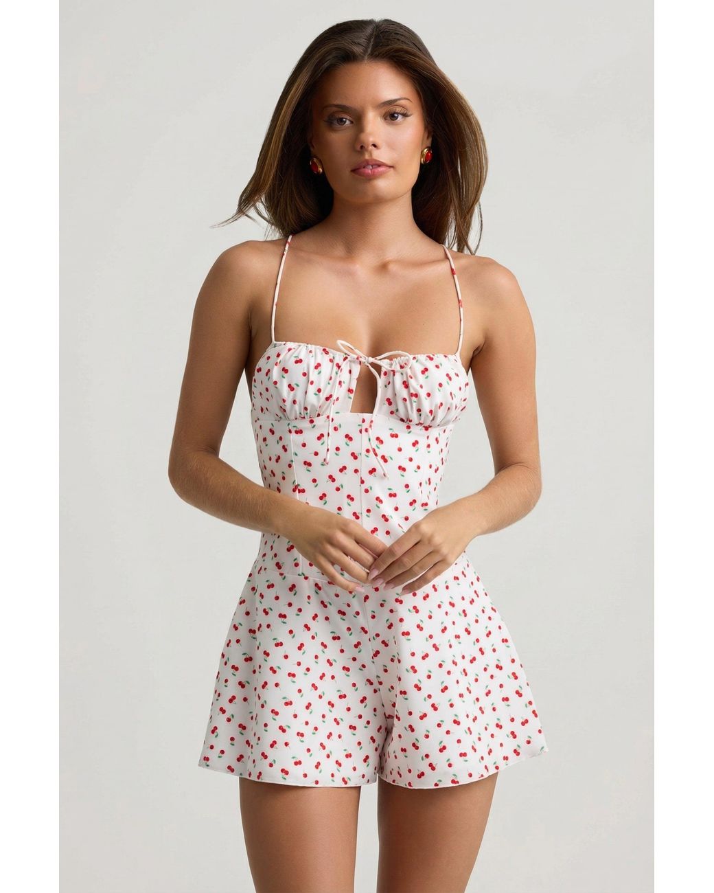 Oh Polly Multicolor Ruched Backless Playsuit