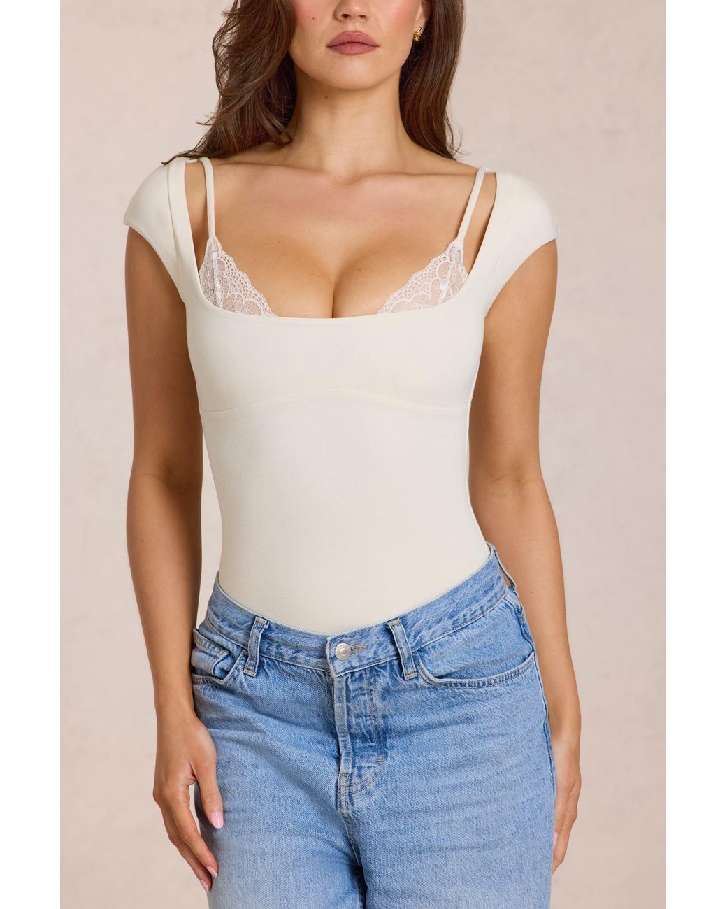 Oh Polly White Modal Bodysuit