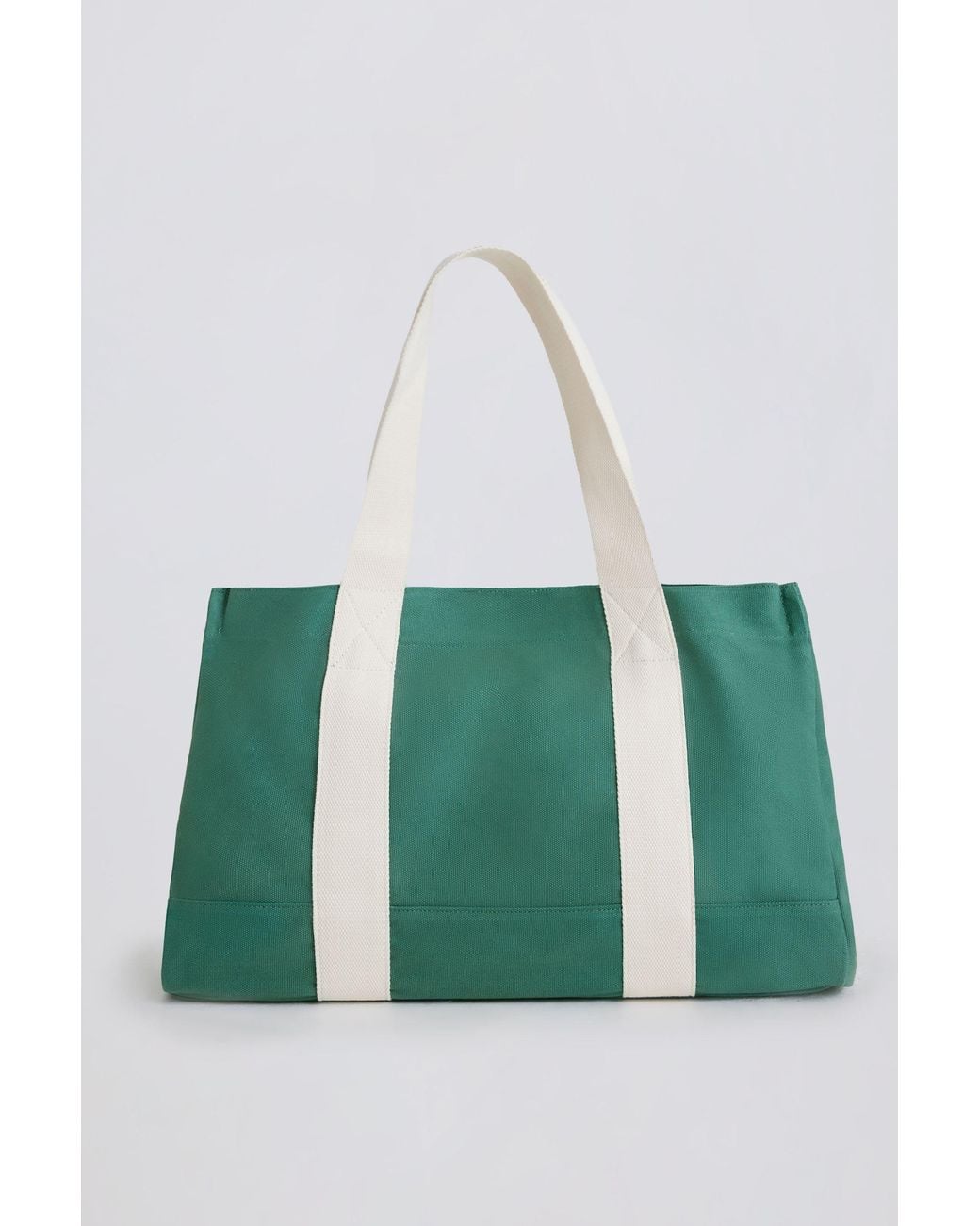 BO+TEE Green Oversized Canvas Tote Bag