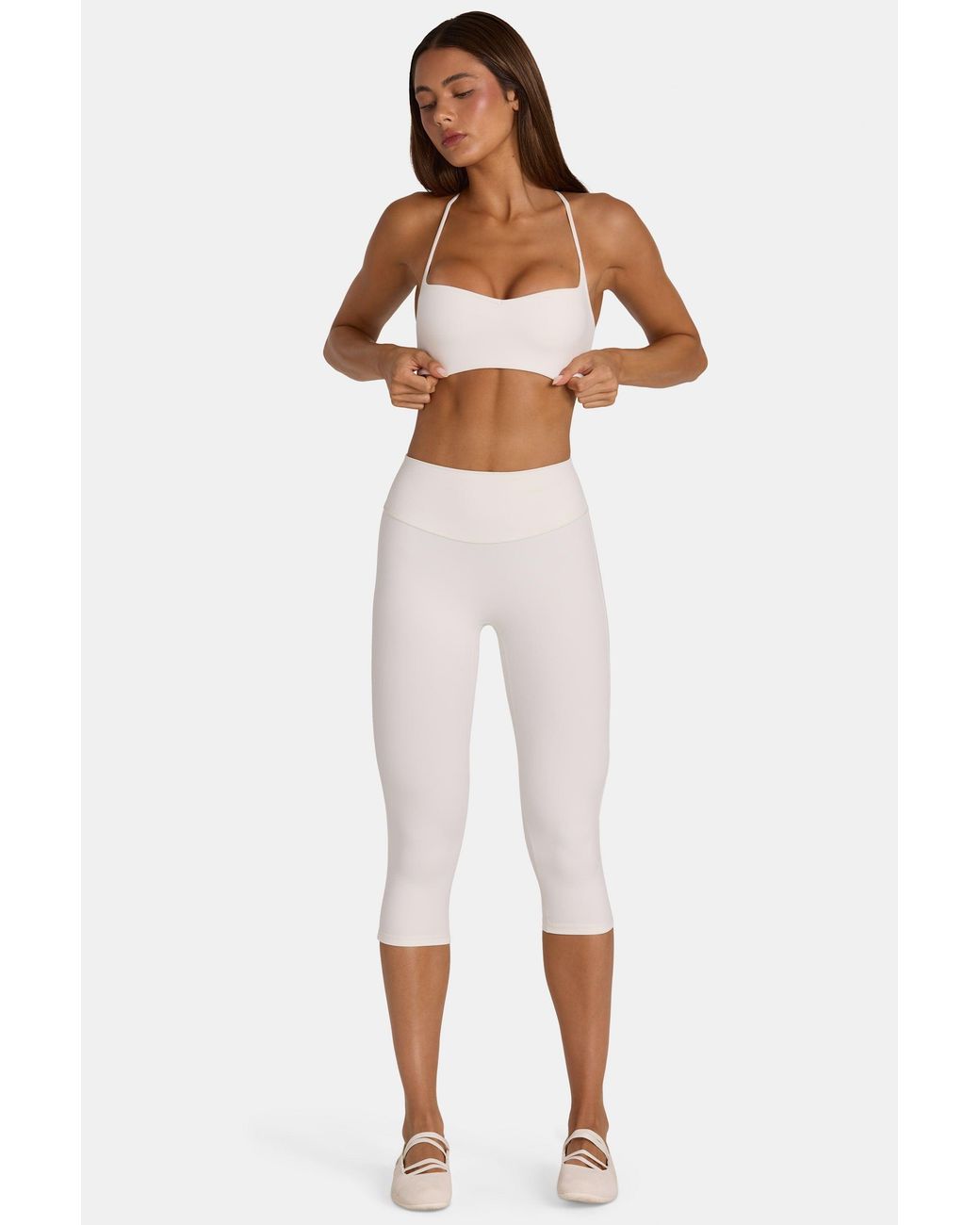 BO+TEE White Soft Active Capri Leggings