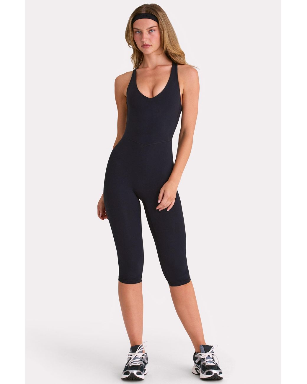 BO+TEE Black Soft Active Capri Jumpsuit