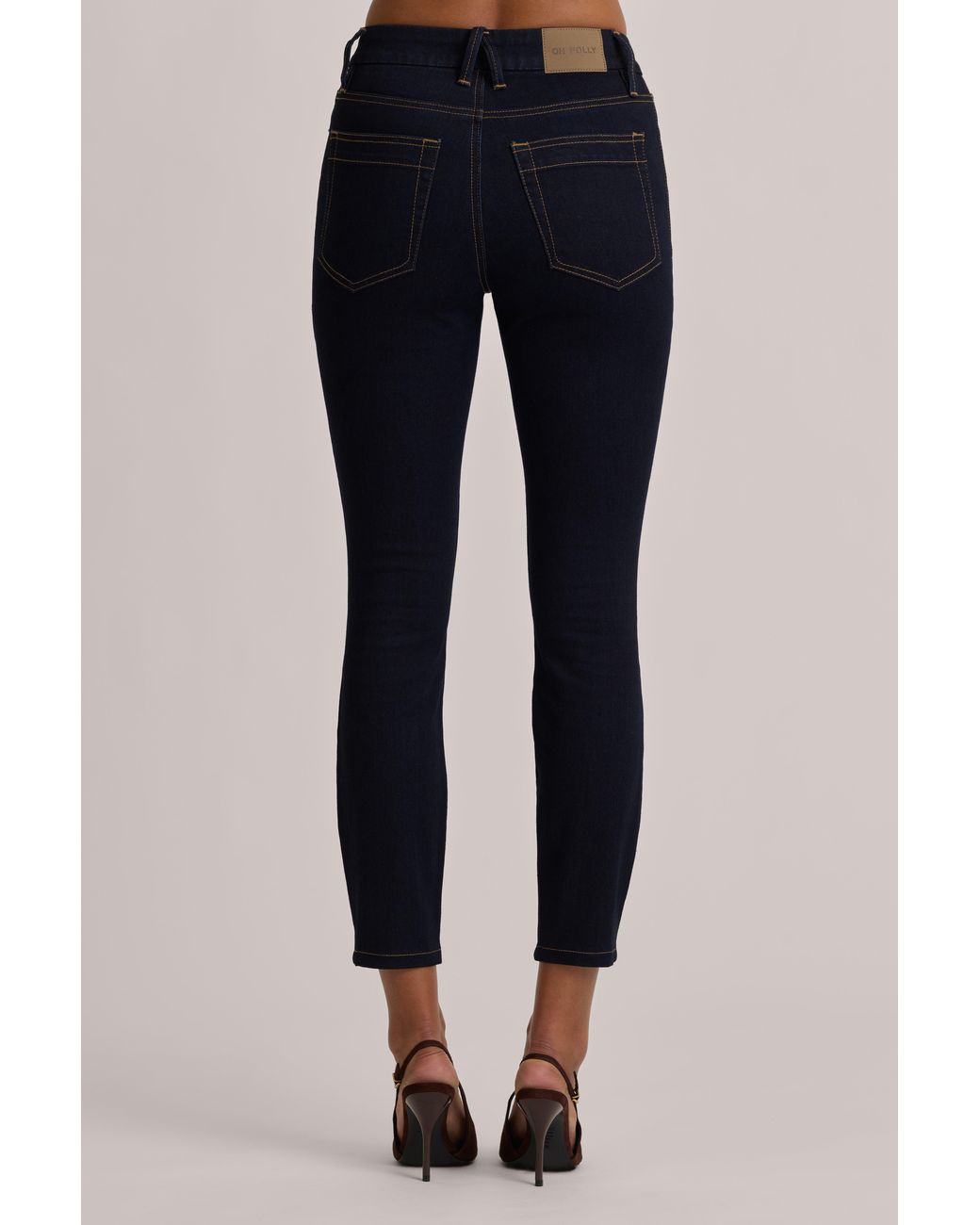 Oh Polly Blue High-Rise Cropped Skinny Jeans