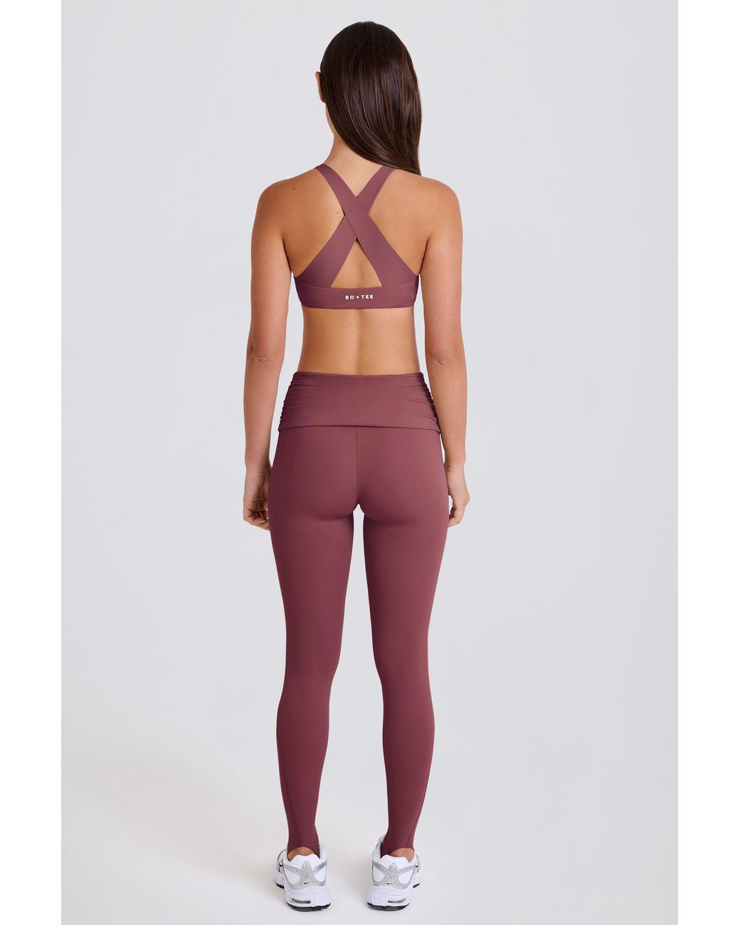 BO+TEE Purple Foldover Mid-Rise Stirrup Leggings