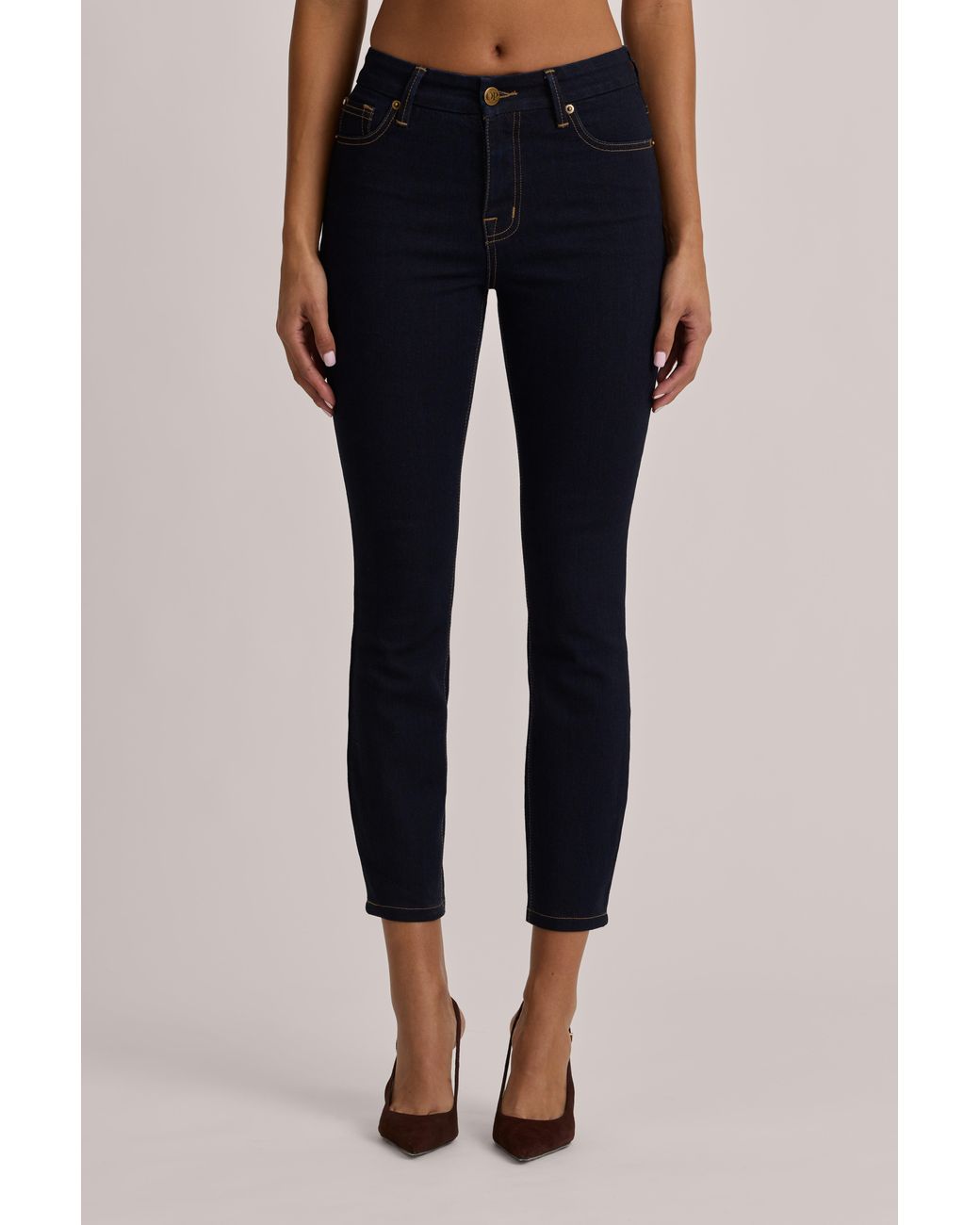 Oh Polly Blue High-Rise Cropped Skinny Jeans