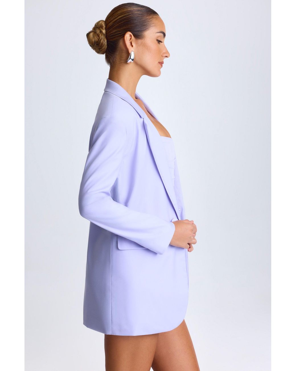 Oh Polly Purple Oversized Single-Breasted Blazer