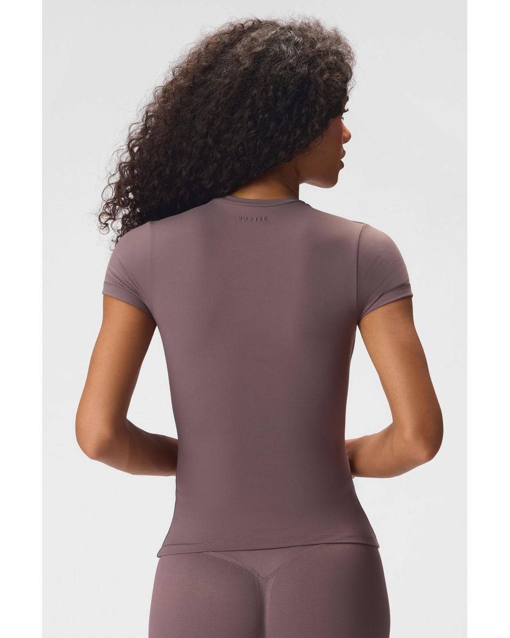 BO+TEE Gray Soft Active Short Sleeve Top